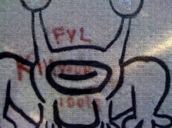 Austin Hi How Are You Mural vandelized